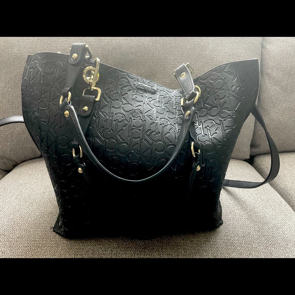 Calvin Klein Logo Embossed Tote Bag